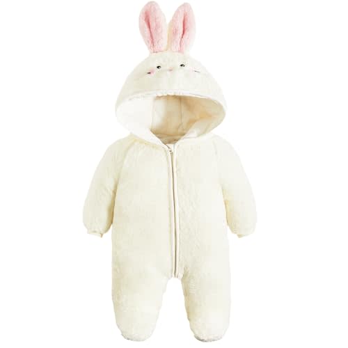 JiAmy Baby Snowsuit Newborn Girl Boy Fleece Outfits Baby Animals Hooded Winter Romper Jumpsuit Clothes