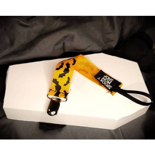 Baby Bat Pacifier Clip Orange Pacifier Clip Spooky Pacifier - Etsy