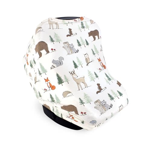 Hudson Baby Unisex Baby Multi-use Car Seat Canopy, Forest Animals, One Size