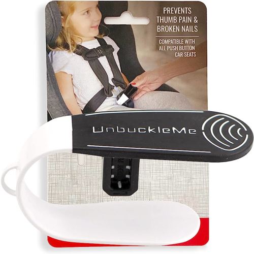 UnbuckleMe Car Seat Buckle Release Tool - Easy Opener Aid for Arthritis, Long Nails, Older Kids - Button pusher for infant, toddler, convertible 5 pt harness car seats - As Seen on Shark Tank (Black)