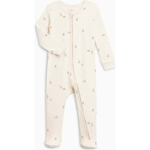 Peyton Zipper Sleeper, Bunny / Oat + Clay - Colored Organics | Maisonette