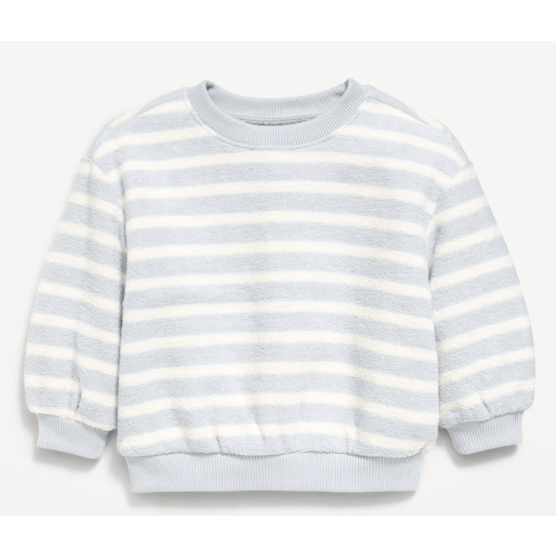 Cozy Terry striped Crew-Neck Sweatshirt for Baby