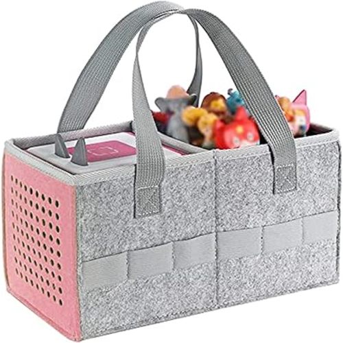 Portable Hand Bag for Toniebox Starter Set, Compatible with Toniebox Audio Player Starter Set Tonies Figures,Felt Cloth Storage Bag for Tonies Starter&Accessories Picnic Party Travel Bag(Pink)