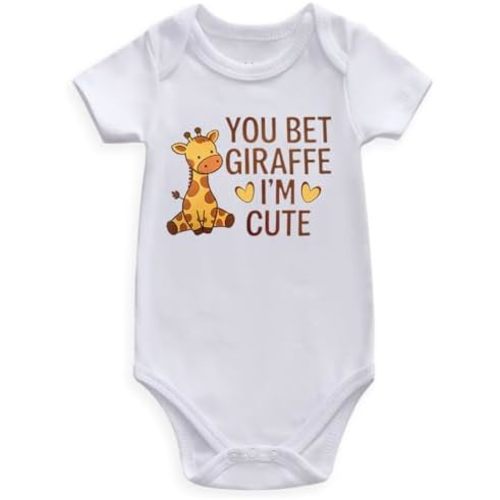 you bet giraffe i'm cute Baby Clothes gender neutral giraffe baby clothes girl boy