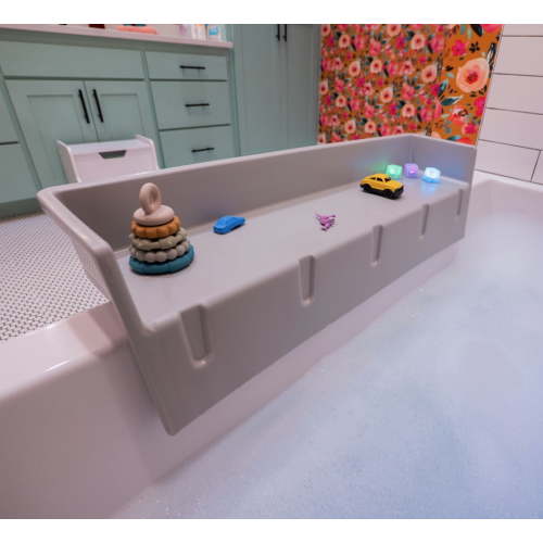 Tub Topper® - The Bathtub Splash Guard Play Shelf - Gray