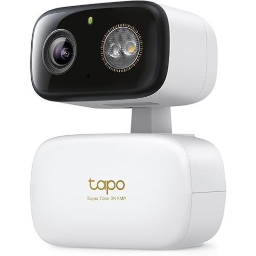 Tapo 3K 5MP Pan/Tilt Indoor/Outdoor Security Camera, Free Person/Vehicle/Baby Cry Detect & 360° Motion Track, Color Night, SD/Cloud, Wrks w/Alexa & Google Home, 2.4 GHz WiFi, HybridCam 360