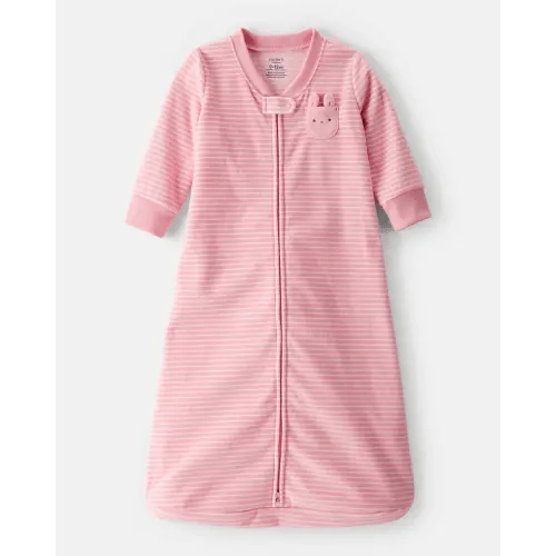 Baby Girl Bunny Striped Long-Sleeve Wearable Blanket - Pink | Carter's