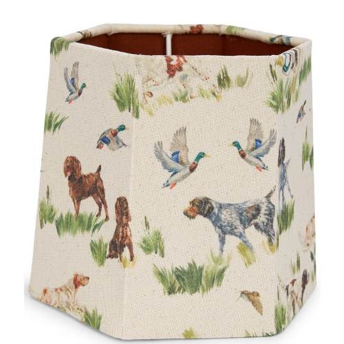 Southern Living Customizable Lamp Collection Small Hunting Dog Printed Hexagonal Lamp Shade