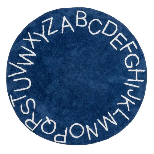 Alphabet Nursery Washable Rug | Navy