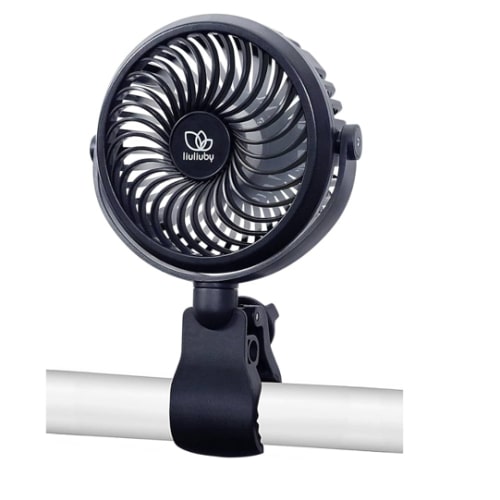 liuliuby Baby Stroller Fan with Clip | Clip On Fan for Baby Car Seat | Portable & Rechargeable with Durable Clamp | Stroller Accessories | Small Cooling USB Chargeable Battery (Jet Black)