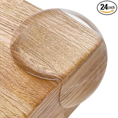 Corner Protector for Baby, Protectors Guards - Furniture Corner Guard & Edge Safety Bumpers - Baby Proof Bumper & Cushion to Cover Sharp Furniture & Table Edges - Clear and Transparent - (24 Pack)