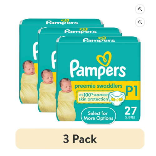 (3 pack) Pampers Swaddlers Baby Diapers Size Preemie, 27 Count (Select for More Options)
