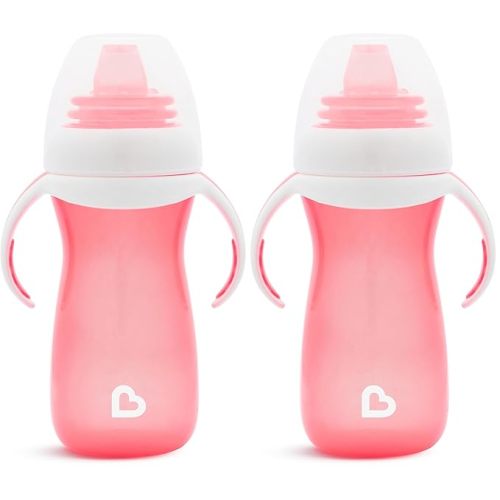 Munchkin® Gentle™ Transition Sippy Cup with Trainer Handles, 10 Ounce, Pink (Pack of 2)