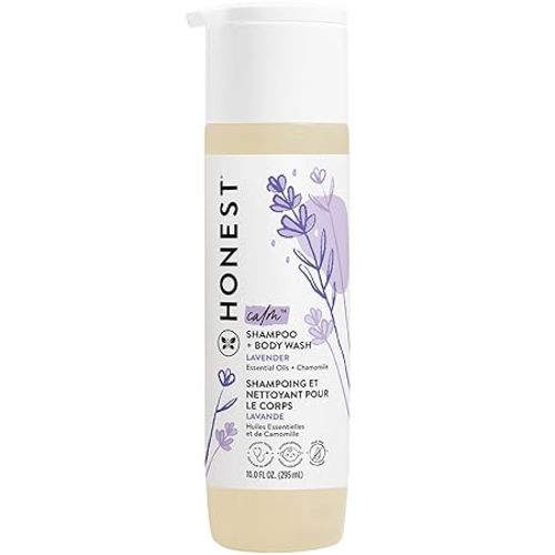 The Honest Company 2-in-1 Cleansing Shampoo + Body Wash | Gentle for Baby | Naturally Derived, Tear-free, Hypoallergenic | Lavender Calm, 10 fl oz