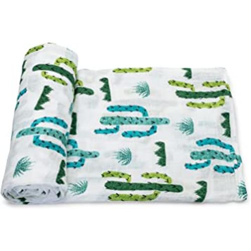 Baby Swaddle Blanket - 100% Muslin Cotton Unisex Soft Swaddle Wrap for Baby Boys or Girl - Neutral Newborn Receiving Blankets - Nursery Swaddling for Babies - 47” x 47” (Cactus)