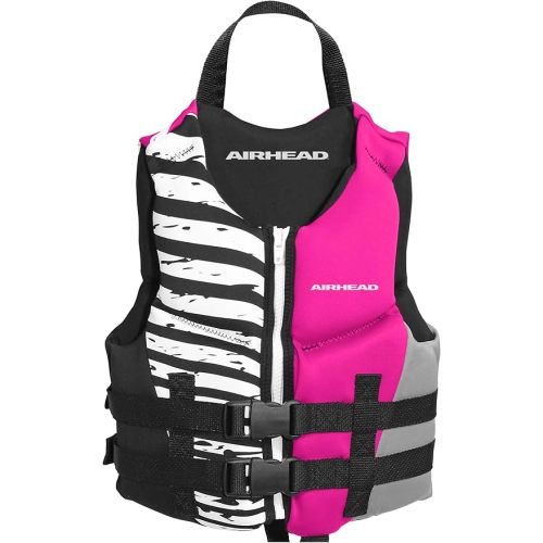 Airhead Wicked Kwik-Dry NeoLite Flex Life Jacket for Kids - USCG Approved Life Vest for Youth, Child & Infant, Watersports Vest for Boating, Tubing & Swimming, Hot Pink