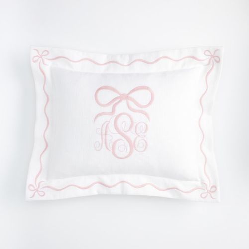 Bespoke Embroidered Bow Pillow Cover