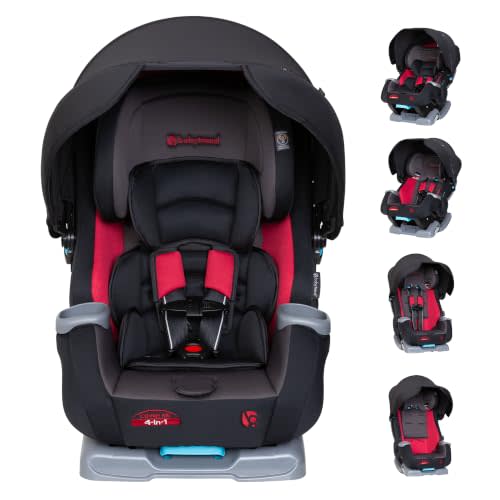 Baby Trend Cover Me™ 4-in-1 Convertible Car Seat, Scooter – Built-in Canopy, 4-Stage Growth System, Plush Comfort Padding, Multi-Position Recline