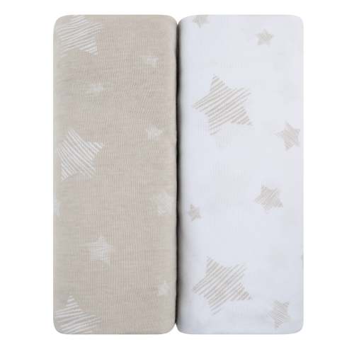 Pack N Play | Portable Crib Sheet Set - Tan Drawn Star – Ely's & Co.