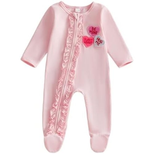 Kuriozud Newborn Baby Girl Clothes Footie Romper Infant Sleeper Outfit