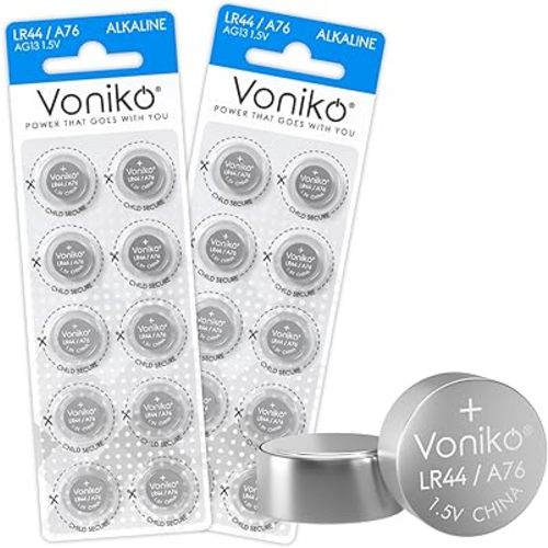 Voniko AG13 LR44 Batteries 20 Pack—[Ultra Power] Premium Alkaline 1.5 Volt LR44 Button Cell Battery for Toys & Electronic Devices
