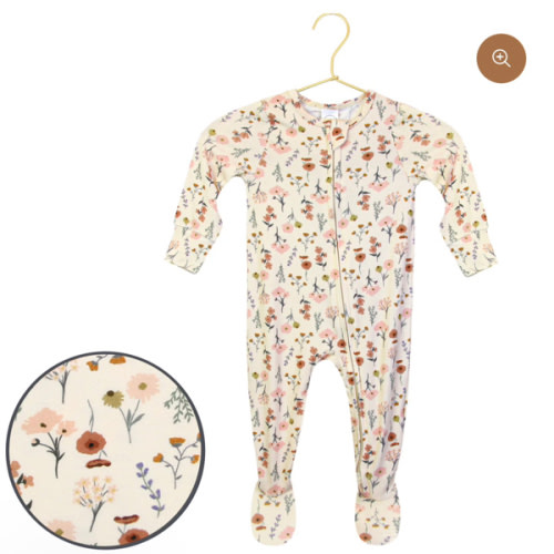 Rachel - 3/6M-  Zipper Footies