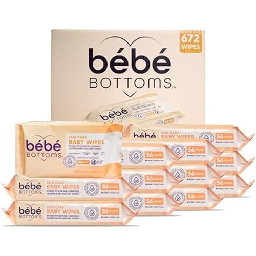 Bébé Bottoms Hypoallergenic Facial Cloth and Baby Wipes - Fragrance & Paraben Free, Sensitive Skin Friendly - Travel Essentials, Baby Essentials - Ideal for On-the-Go Families (672 Count)