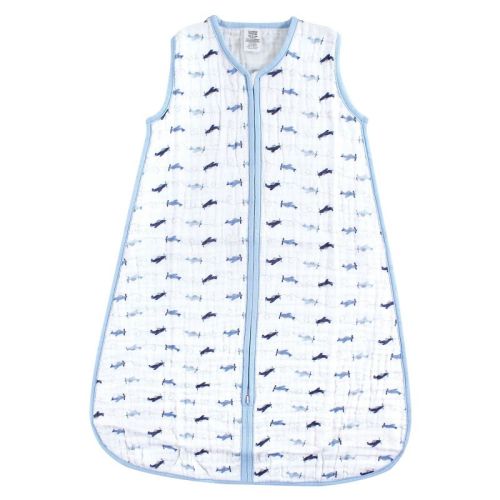 Luvable Friends Baby Boys Sleeveless Muslin Cotton Sleeping Bag, Sack, Blanket, Airplanes Muslin, 0-6 Months