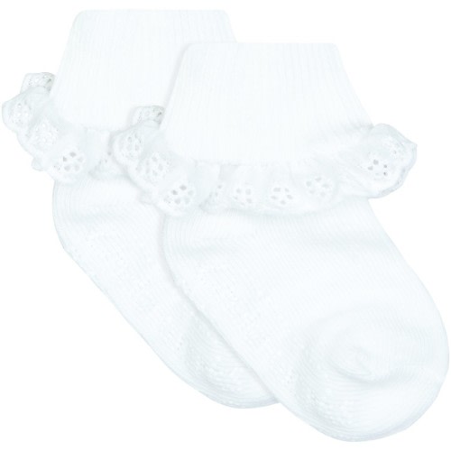 Underworks Baby Ruffle Socks 2 Pack - White
