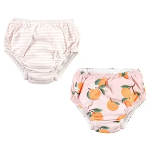 Hudson Baby Infant Girl Swim Diapers, Oranges, 12-18 Months