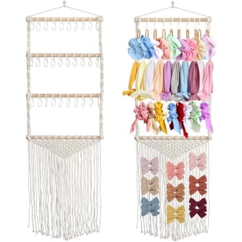 ALinmo Headband Holder Hair Bows Organizer for Girls, Baby Headbands Hair Accessories Organizer Storage Wall Hanging Decor for Toddler Girls Room