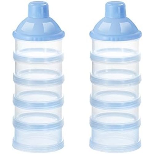 Accmor Formula Dispenser On The Go, 5 Compartments Stackable Formula Container for Travel, Baby Milk Powder Kids Snack Container, BPA Free