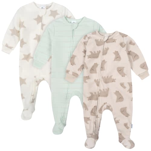 Gerber Baby Boys & Girls 3-Pack Fleece Footed Pajamas