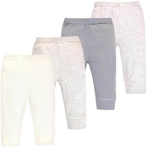 9-12M - Touched by Nature Basics Unisex Baby Organic Cotton Pants 4-Pack