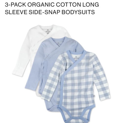 3-Pack Organic Cotton Long Sleeve Side-Snap Bodysuits | Honest Baby Clothing