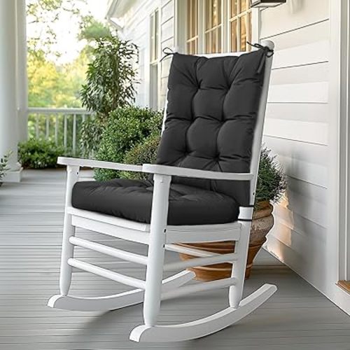 mudilun Rocking Chair Cushion Non-Slip Tufted Indoor/Outdoor Rocking Chair Cushions 80% Water Proof with Straps for Living Room Baby Room Garden High Back Rocking Chair Pads