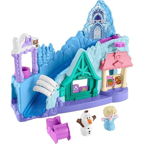 Fisher-Price Little People Toddler Toy Disney Frozen Arendelle Sledding Adventures Playset with Figures for Pretend Play Ages 18+ Months