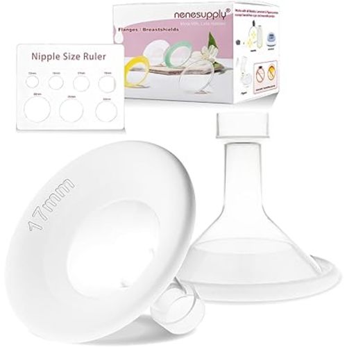 Nenesupply 17mm Soft Flange Compatible with Medela Breast Pump Parts Replace 17mm Flange for Medela Acessories Compatible with Pump in Style Parts Symphony Swing Harmony Pumps and Personalfit Flex