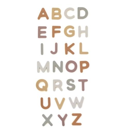 Neutral Silicone Alphabet Magnetic Letters, 26 Piece Non Toxic Learning Set, Perfect for Refrigerator, Whiteboard and Educational Activities