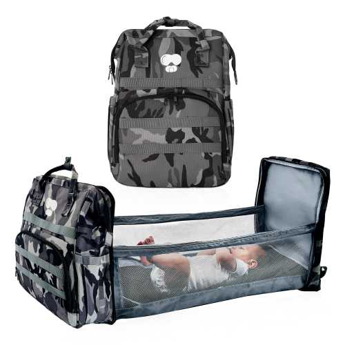 Camo Diaper Bag Backpack | Foldable Changing Station, Insulated Pockets