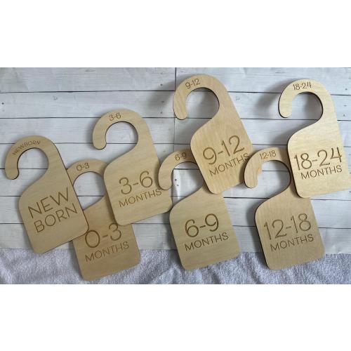 Modern Baby Closet Dividers | Wooden Closet Dividers Baby | Clothes Size Markers for Babies | Organize Baby's Closet |Baby Shower Gift Ideas