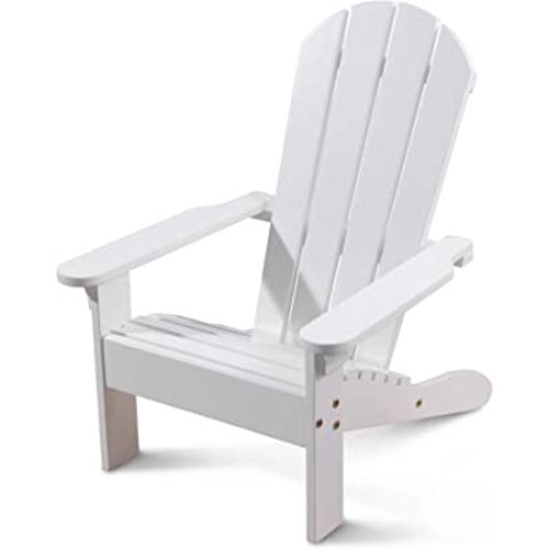 KidKraft Wooden Adirondack Children's Outdoor Chair, Kid's Patio Furniture, White, Gift for Ages 3-8