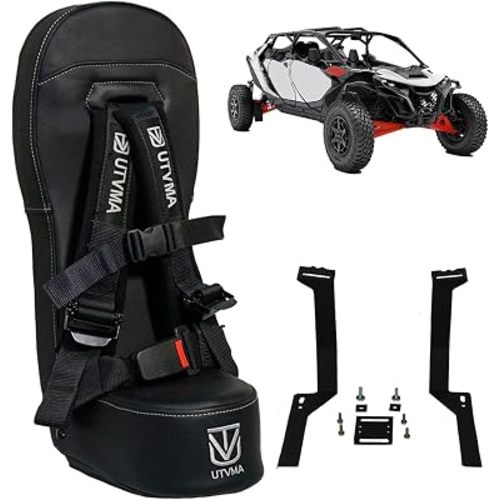 UTVMA Front & Rear Bump Seat for Can-Am Maverick R Max (2025+) | Fits 2 & 4 Seater | Includes Harness & Mount | Add Extra Rider Safely