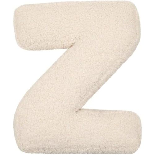 Letter Pillow English Letter Plush Pillow Cozy Lambswool Initial Throw Pillow Alphabets Letter Decorative Cushion Comforting Huggable Stuffed Cushion for Bedroom Sofa(15.7 * 13.8 * 3.9 in)