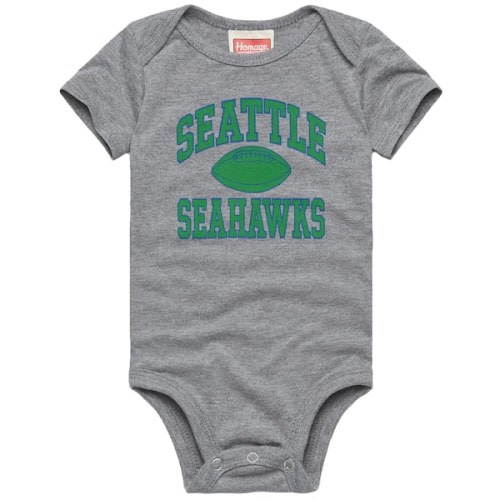 Infant Homage Gray Seattle Seahawks Gridiron Tri-Blend Bodysuit