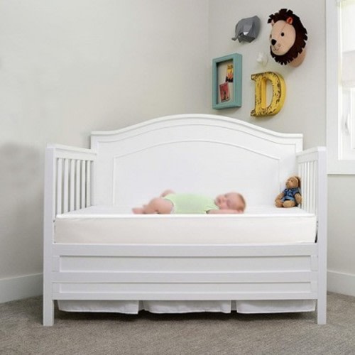 Continental Sleep, 3" Standard Foam Waterproof Vinyl Coating Crib Mattress with White Microfiber Woven Fabric, Large