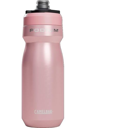 CamelBak Podium Steel Insulated Stainless Steel Bike Water Bottle – for Cycling, Fitness & Sports- Fits Most Bike Cages, 18oz - Petal