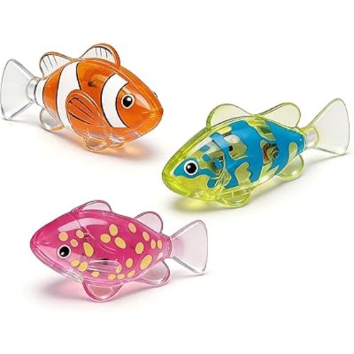 Magic Water-Activated Glowing Robotic Swimming Fish , Interactive Luminous Function Toy for Cats & Dogs, 3PCS for Sink Bathtub Swimming Pool Aquarium