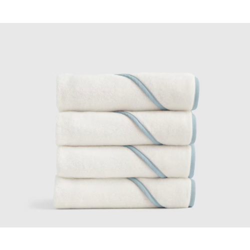 Organic Turkish Cotton Baby Hooded Towel Set 4-Pack in Light Blue