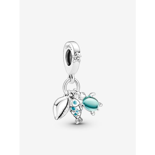 Fish, Sea Turtle & Conch Triple Dangle Charm
